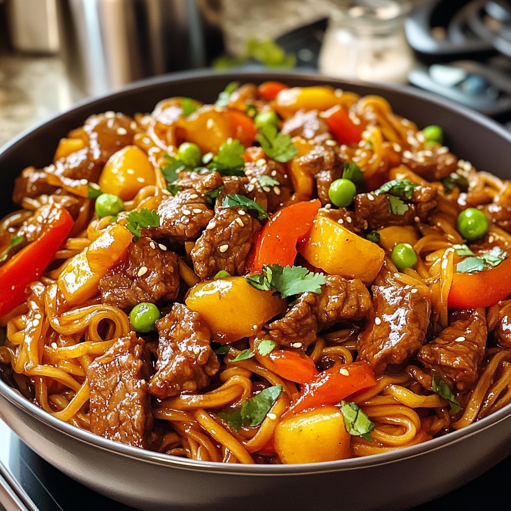 Healthy - Sweet & Savory Sticky Beef Noodle Stir Fry with Sesame and ...