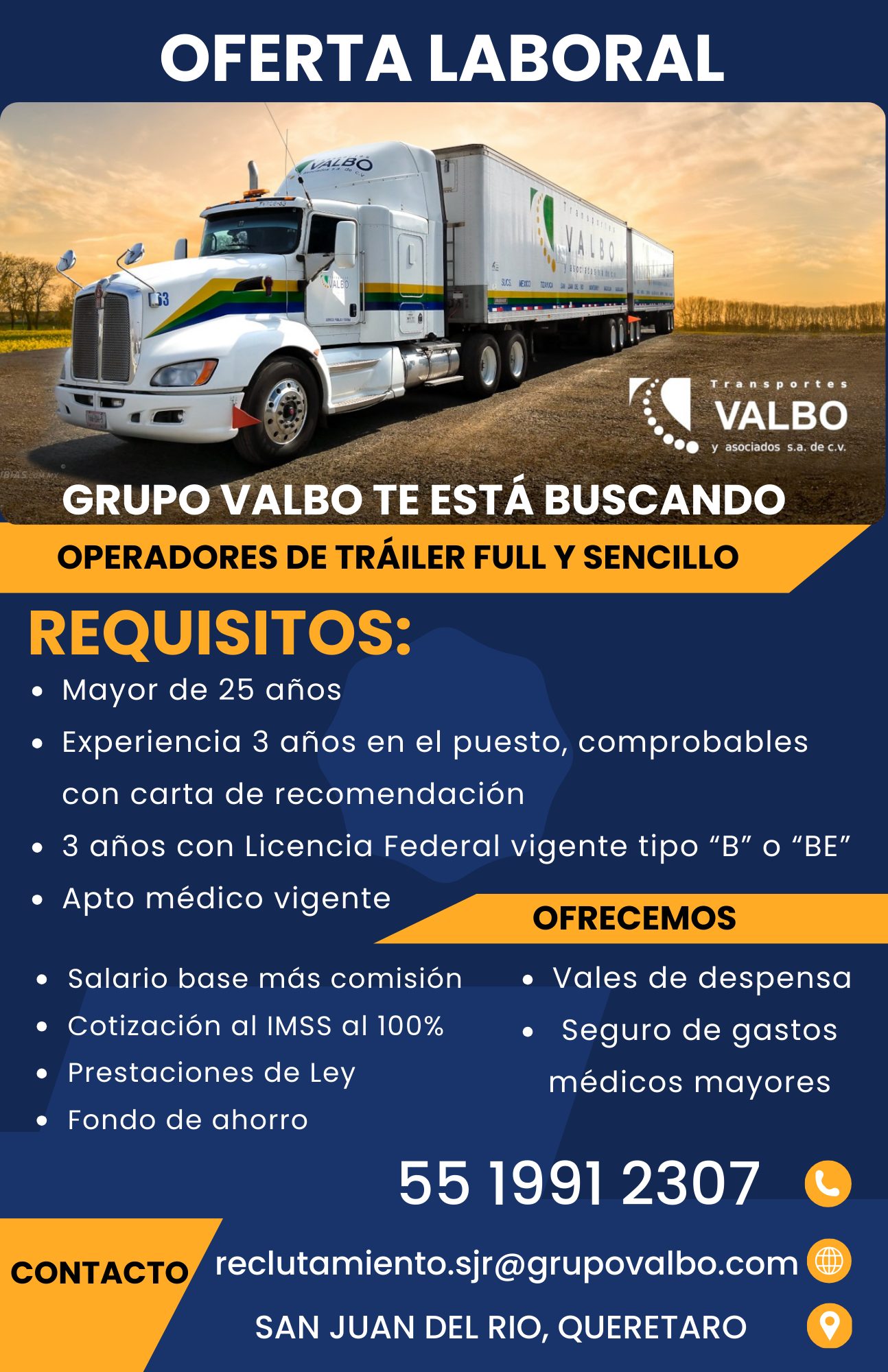 Transportes VALBO - Reclutamiento