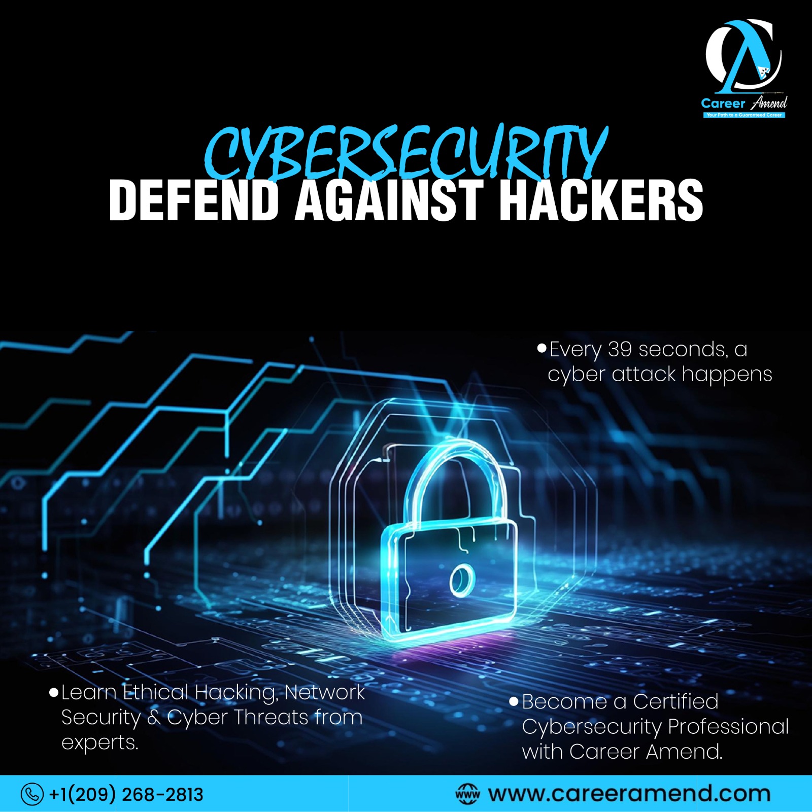 Careeramend - 🔐 Cybersecurity: Defend Against Hackers! 🔐 Did you know ...