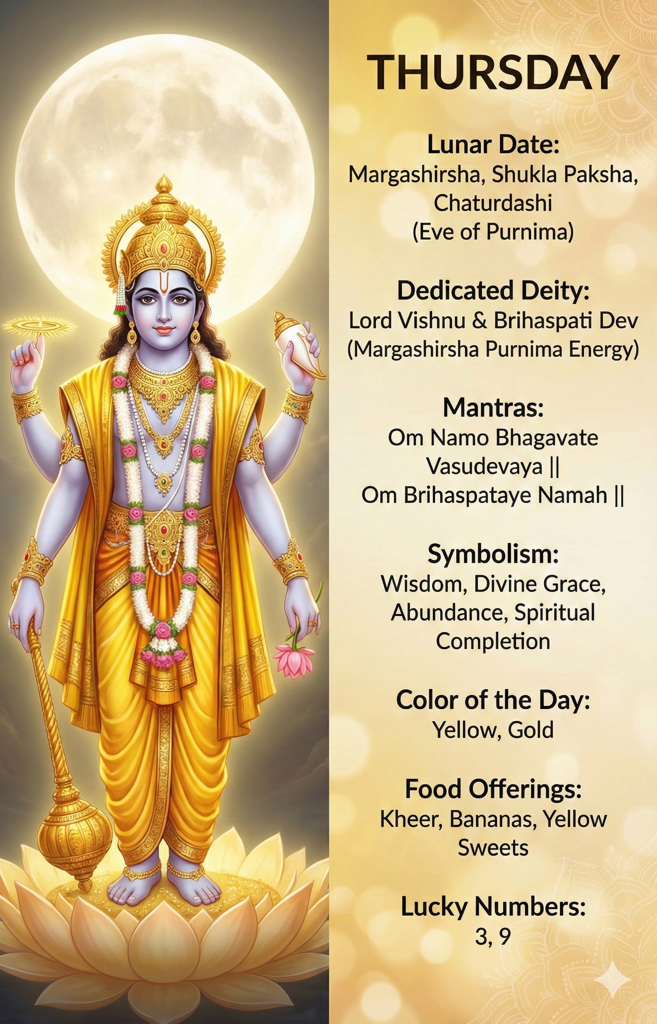 Sri Seva - 🌕 Margashirsha ki Purnima ka Shubh Aarambh: Guruwar ka ...