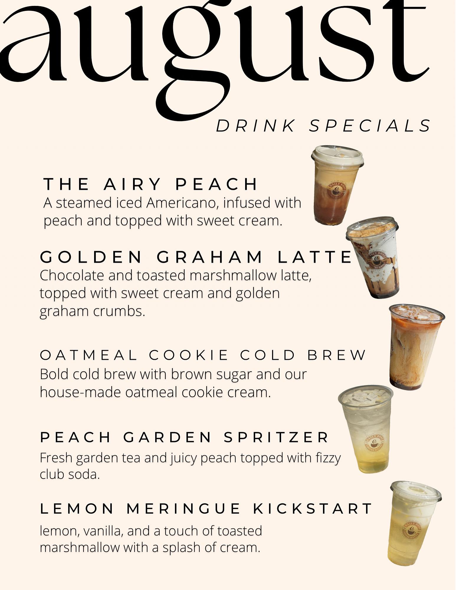 ☀️ August Drink Specials at... - Daily Dose Coffee Haven | Facebook