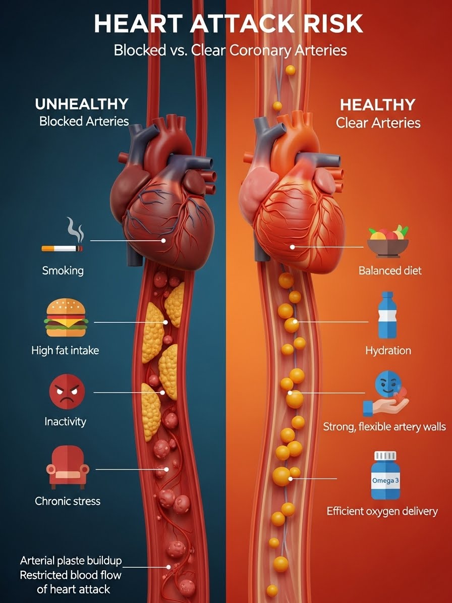 Mama’s - ️ Blocked coronary arteries increase heart attack risk, while ...