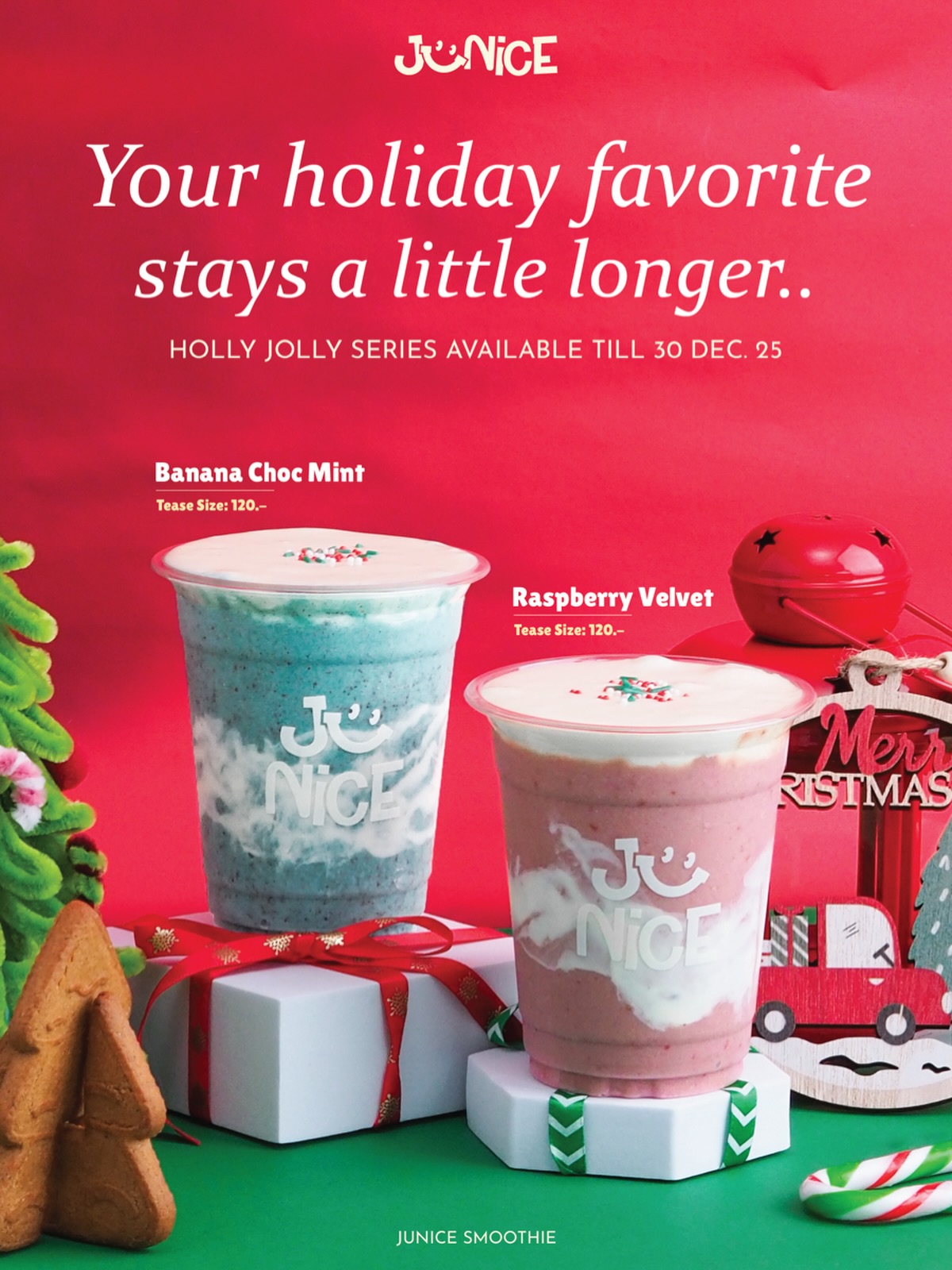 Junice - 📰 ขยายเวลาตามคำเรียกร้อง!🎄 เมนู Raspberry Velvet และ Banana ...