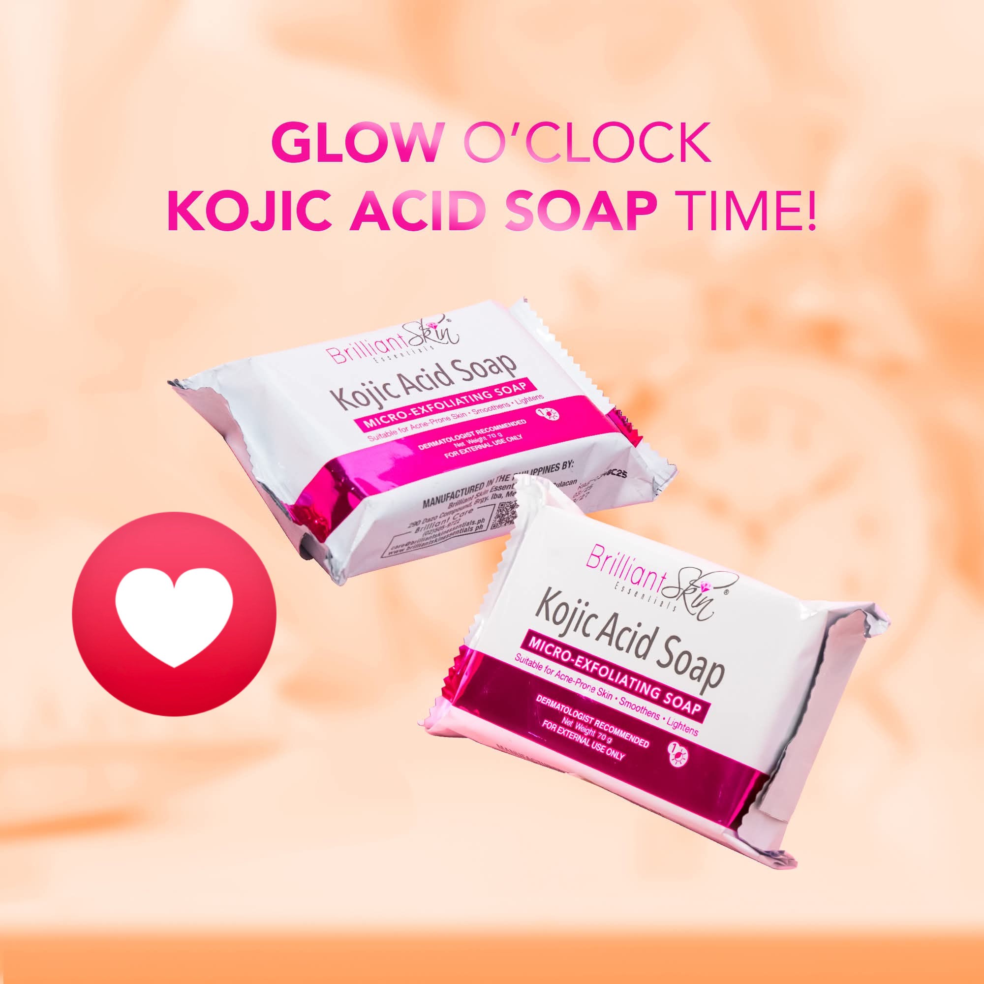 premium maximum whitening/peeling soap with/ glutathione arbutin and kojic acid Your glow awaits! Brighten safely with proven a soft with no harsh dryness, feel clean knowing it's palm-oil–free!🧡 #BrilliantSkinEssentials #KojicAcidSoap Aurora Nutrascience, Liposomal Vitamin Packaging:60 in Bottle toner for wrinkles