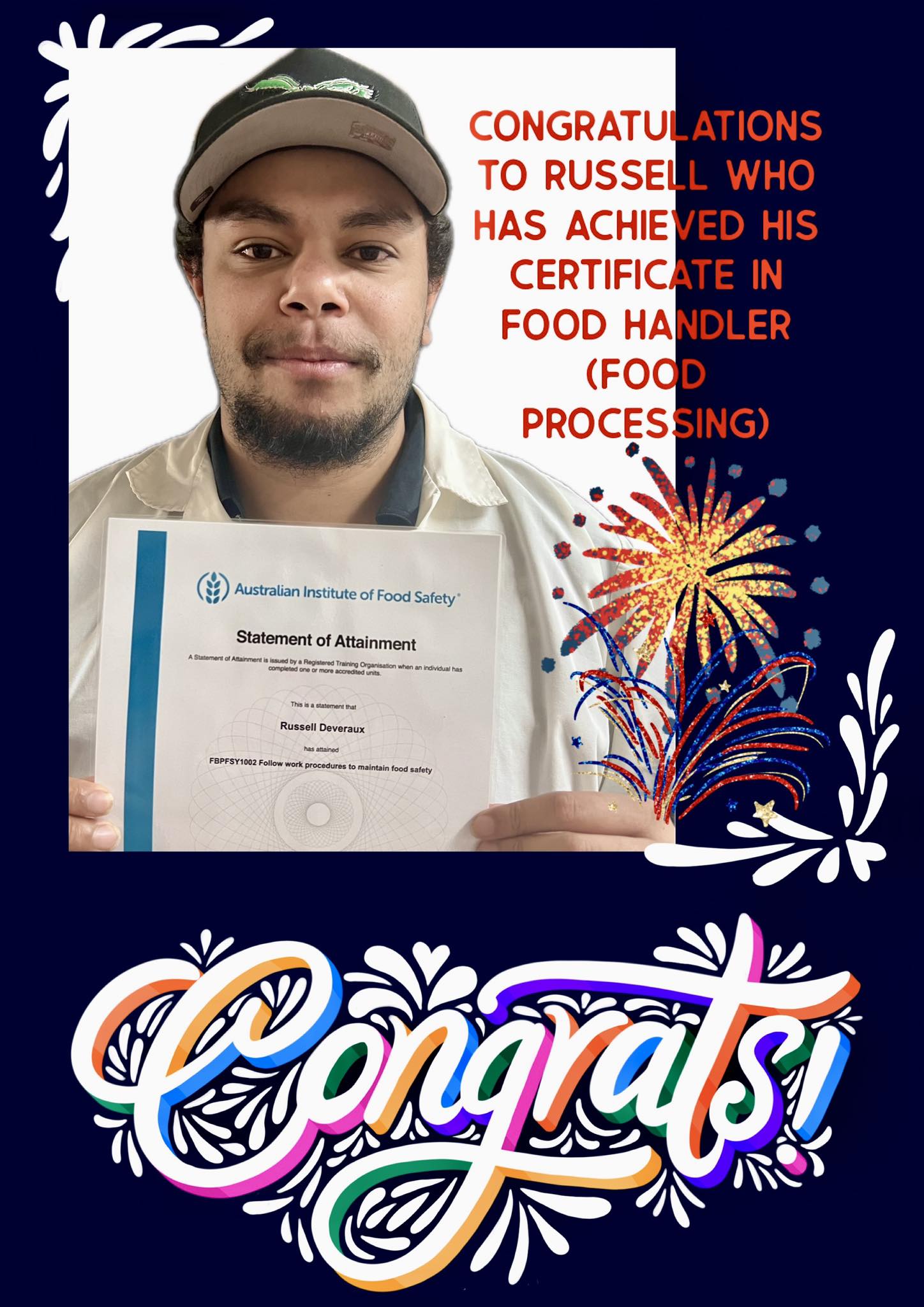 Russell aced his training and is now a... - Gunbalanya Meats | Facebook