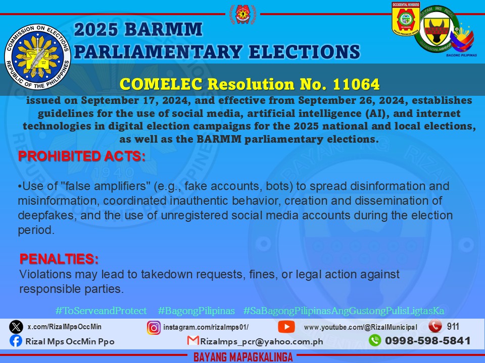 Rizal Mps - 2025 BARMM PARLIAMENTARY ELECTIONS COMELEC Resolution No ...