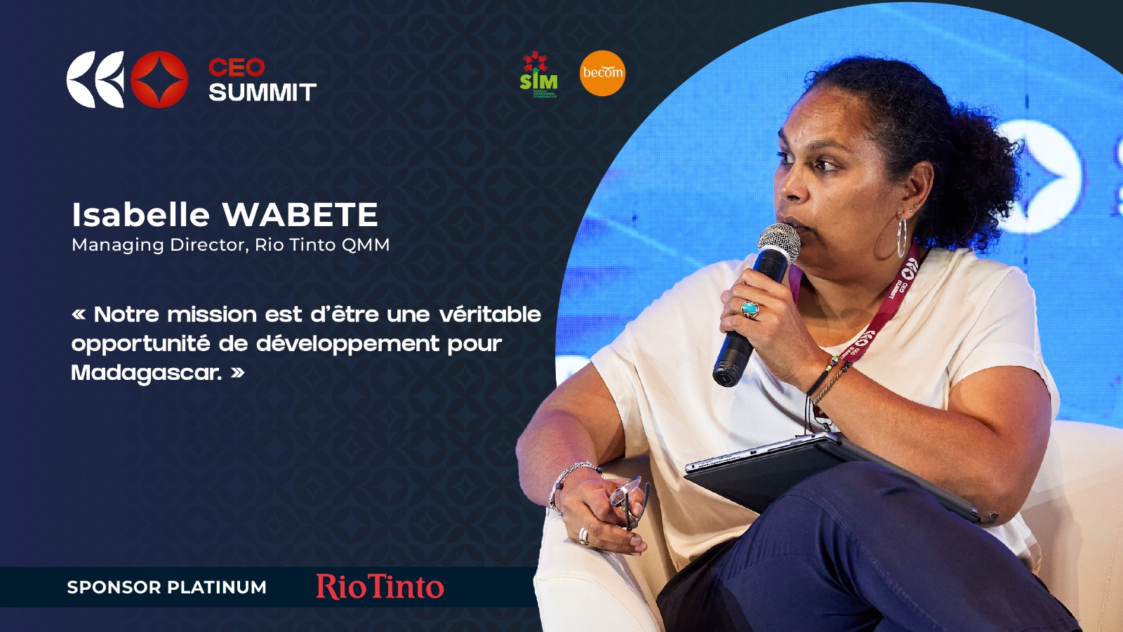 CEO - Au panel d’ouverture du CEO Summit 2024, Isabelle WABETE ...
