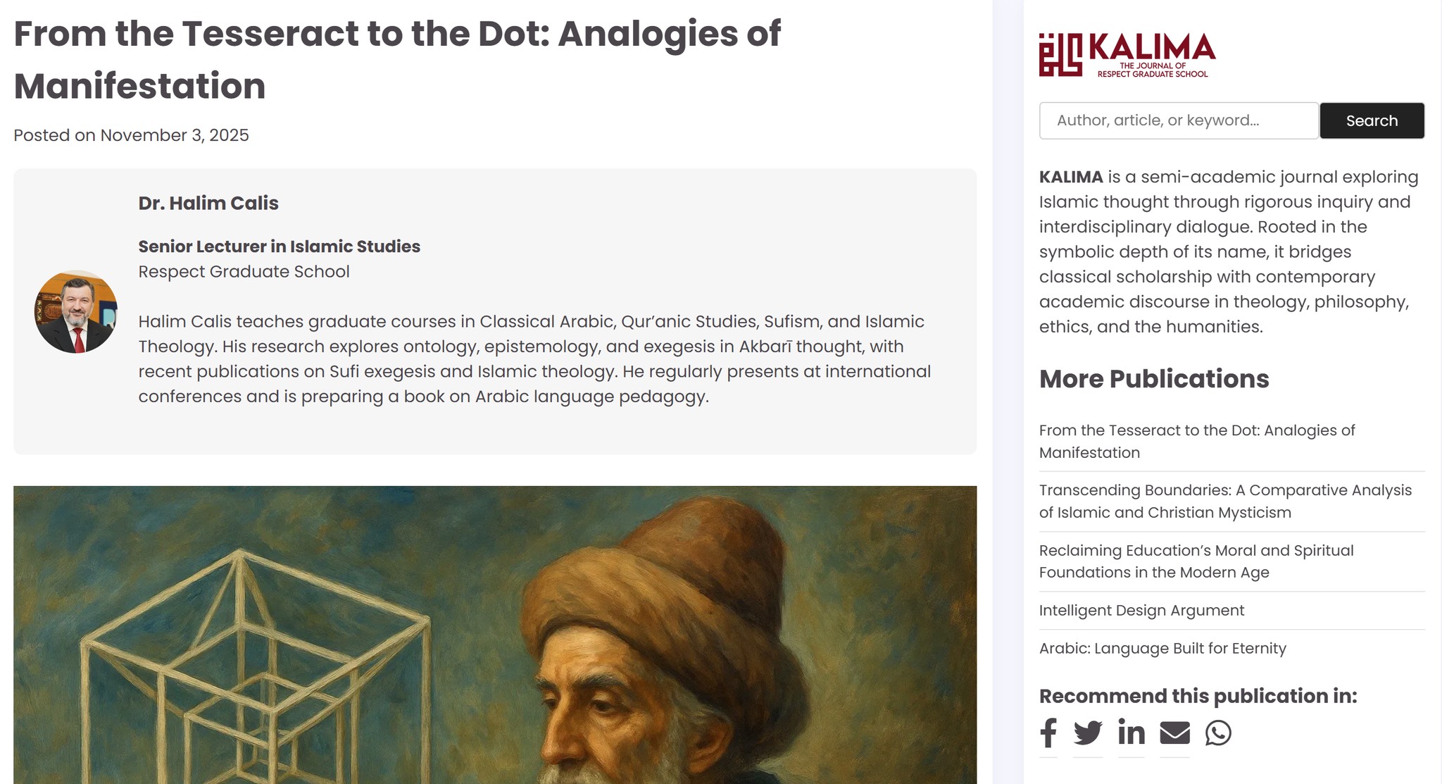 Kalima: The Journal of Respect Graduate School