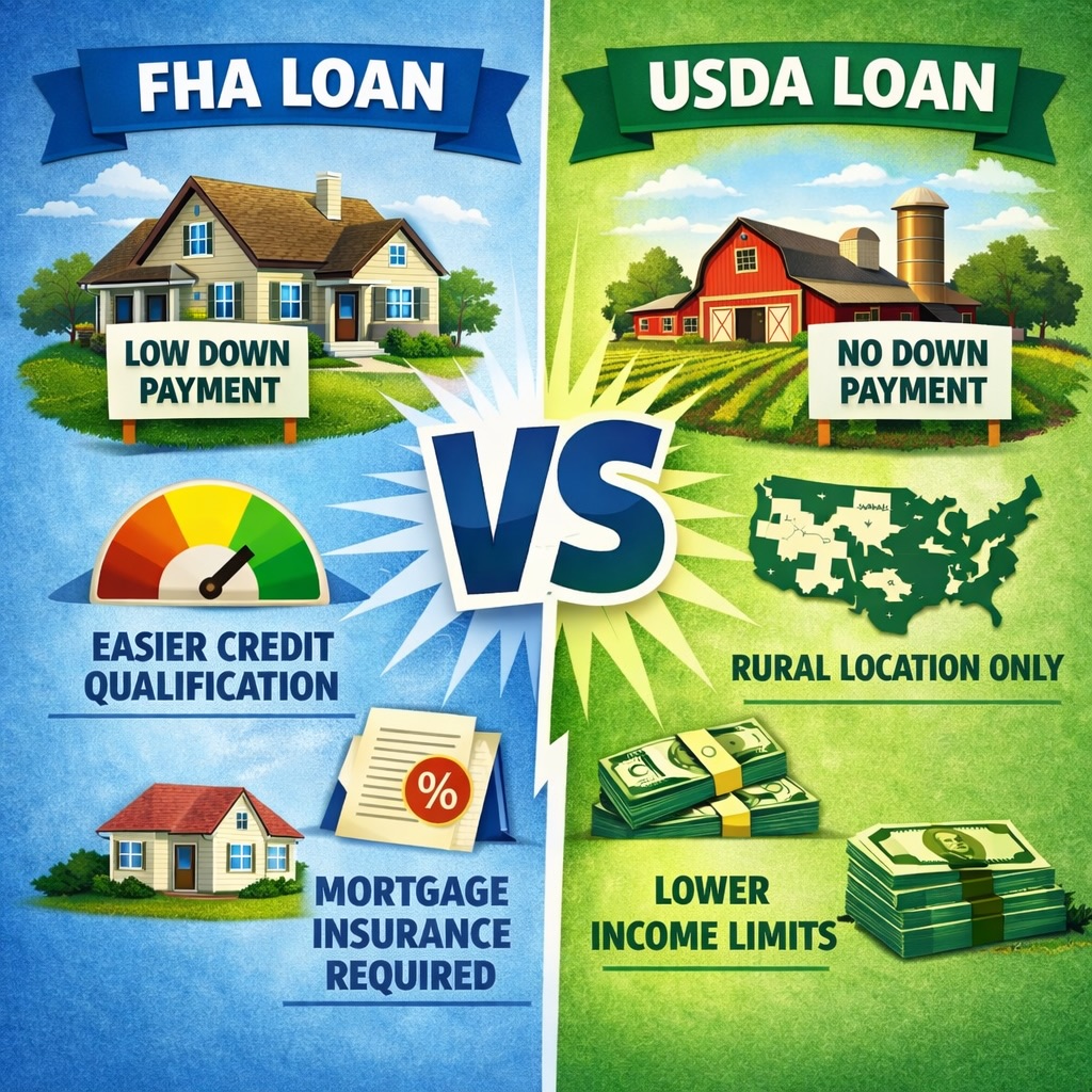 Christina - FHA vs USDA 🏡 Both are great low-down-payment loan options—but they’re not the same ...