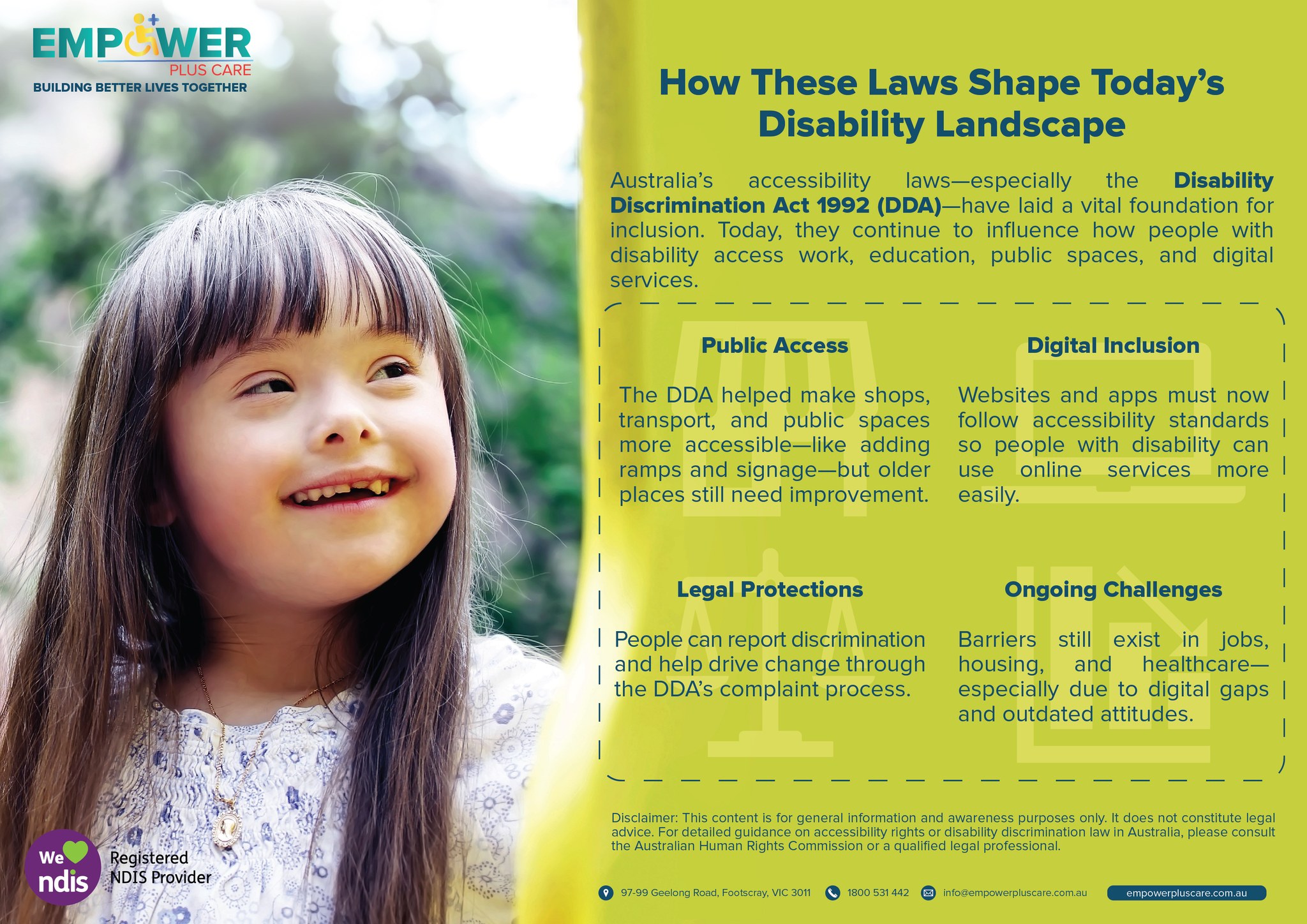 Empower - The Disability Discrimination Act 1992 (DDA) was a landmark ...