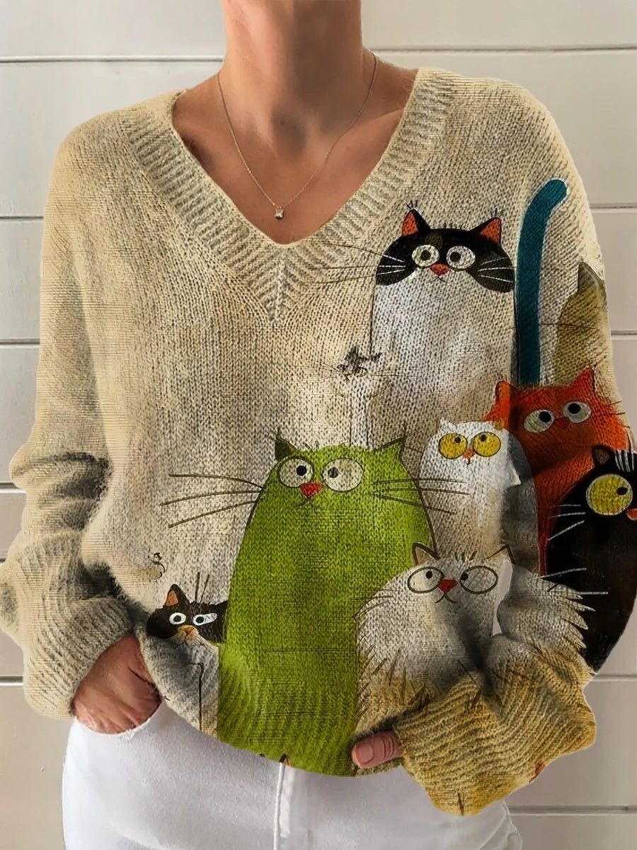 Vintage 90s kitty cardigan found thrifting