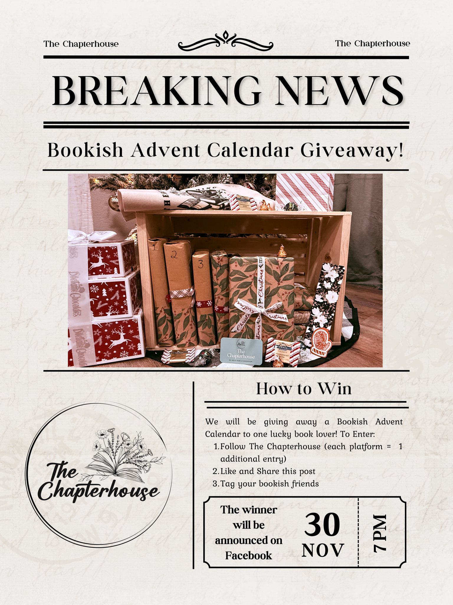 🎄It’s giveaway time! We’re spreading... The Chapterhouse Facebook