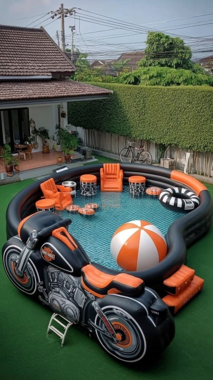 Homesoils - Rev up summer fun with this motorcycle-shaped inflatable ...