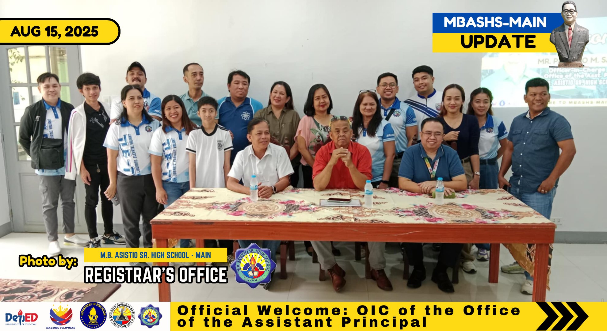 MBASHS - 📰 𝐍𝐄𝐖𝐒 𝐔𝐏𝐃𝐀𝐓𝐄 | MBaSHS Welcomes the New OIC of the Office of ...