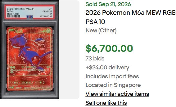 Japanese RGB Mew PSA 10 sells for $6,700, predicts high value for