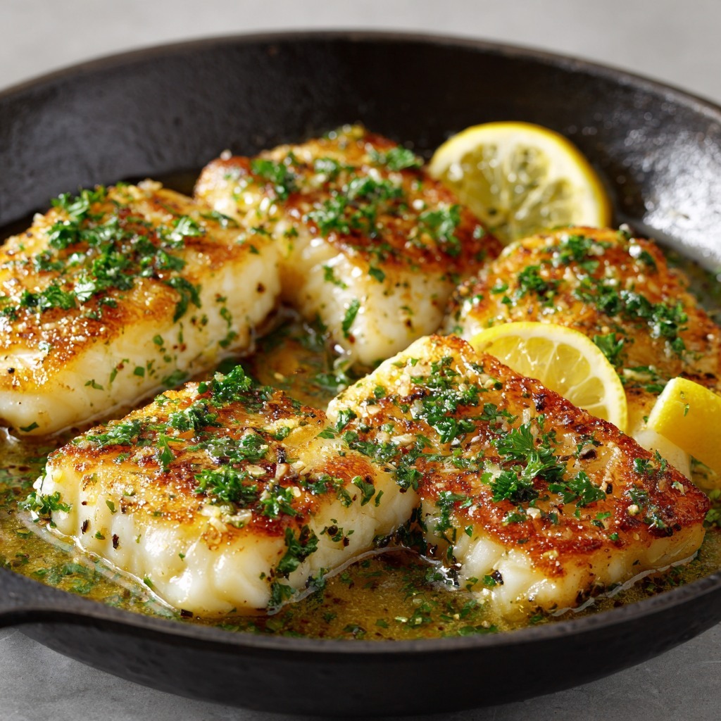 Recipes - This Lemon Garlic Butter Cod is flaky, buttery, and packed ...
