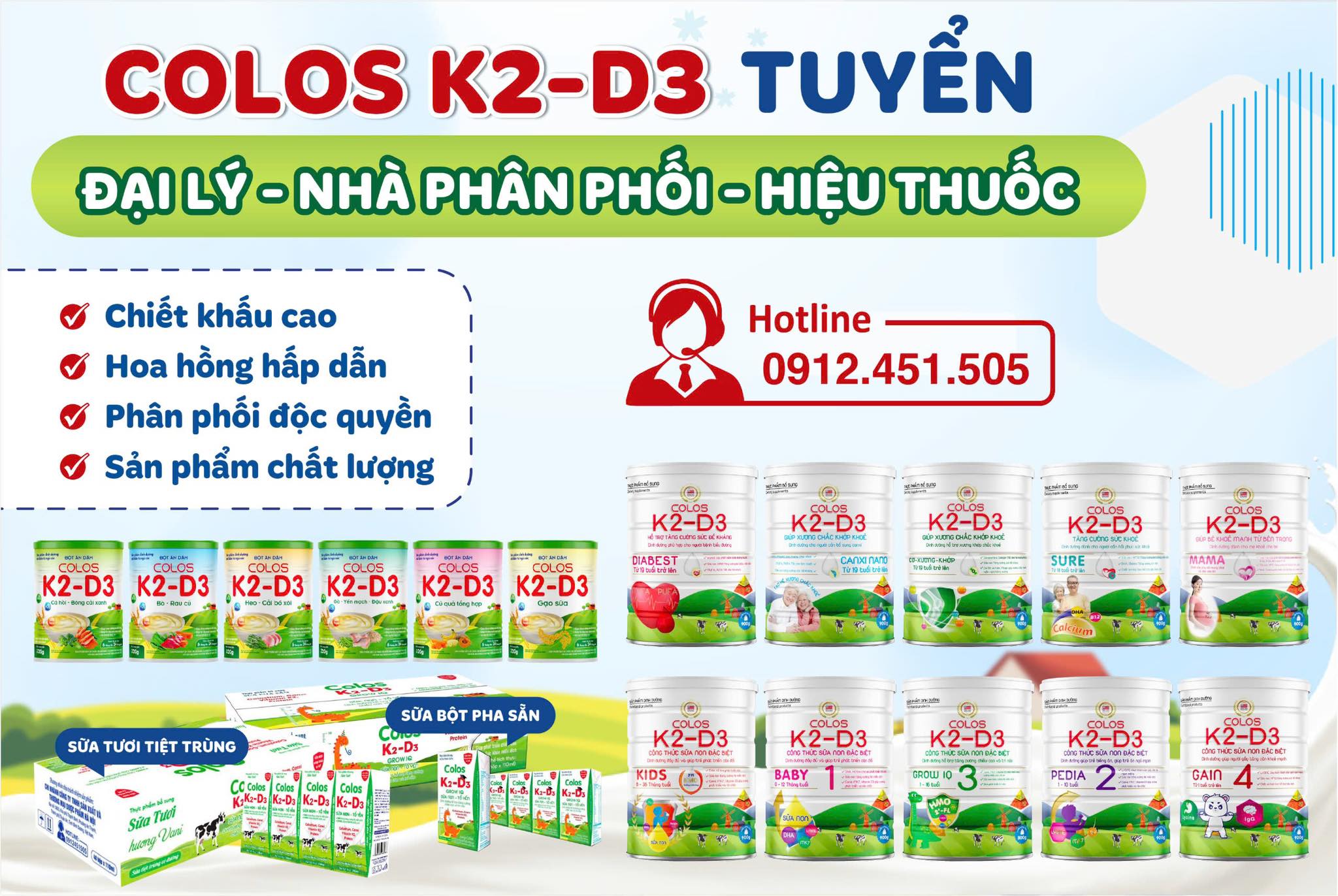 Sữa Dinh Dưỡng Colos K2-D3 | Hanoi