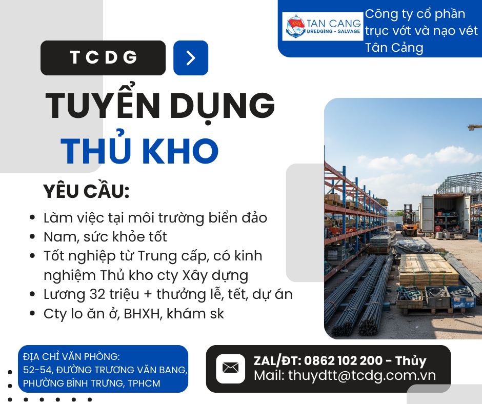 Cộng Đồng Xây Dựng Miền Nam | TCDG Tuyển dụng 03 Thủ kho công trường ...