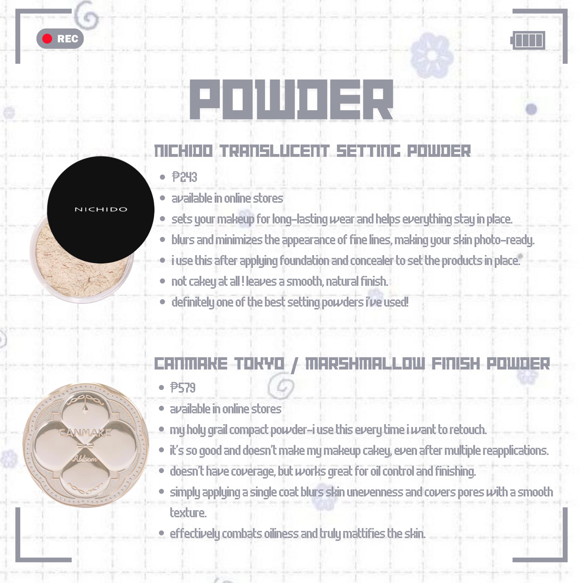 Cara - ₊‧ 𝐏𝐑𝐎𝐃𝐔𝐂𝐓 𝐋𝐈𝐍𝐊 ‧₊˚ ⋅ NICHIDO Translucent Setting Powder https ...