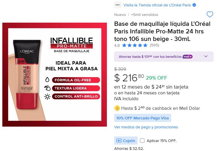 BASE DE MAQUILLAJE LIQUIDA CON... - Ofertones México 2.0 | Facebook
