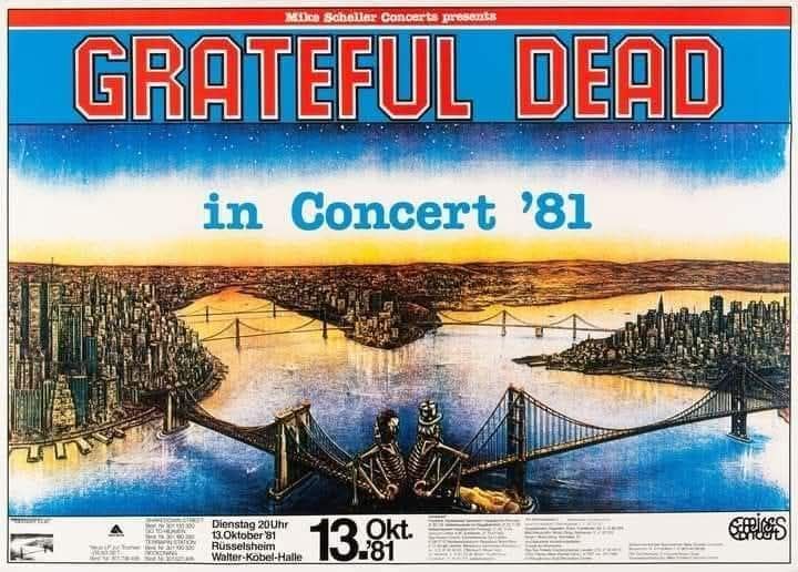 Grateful Dead's 1981 European tour performance in Russelsheim, Germany
