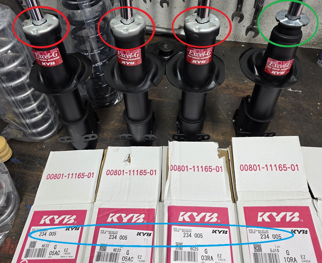 KYB 234005 strut design change affects coilover fitment