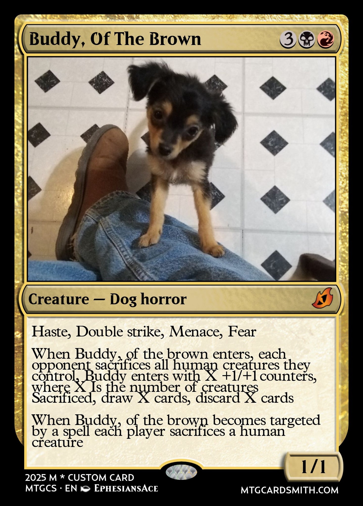 mtg dog card Custom Metal  Personalized Magic Card Design on Brushed Aluminum  Create Your Own Unique Collectible Gift (Creature) : Toys & Games Chrome Companion  Edge of