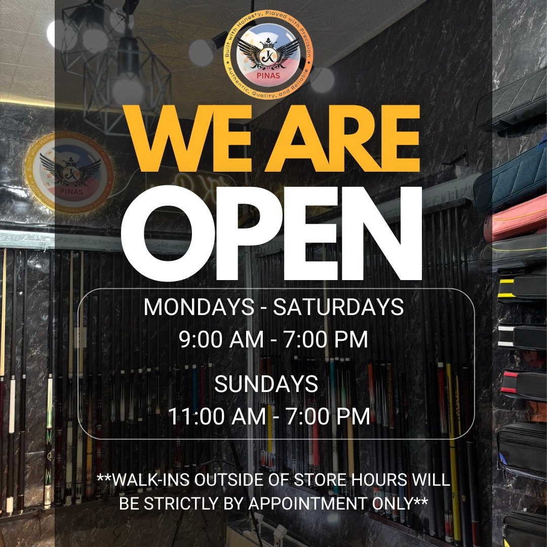 JK Pinas - 📢 NEW STORE HOURS! 🎱 We are open Mondays to... | Facebook