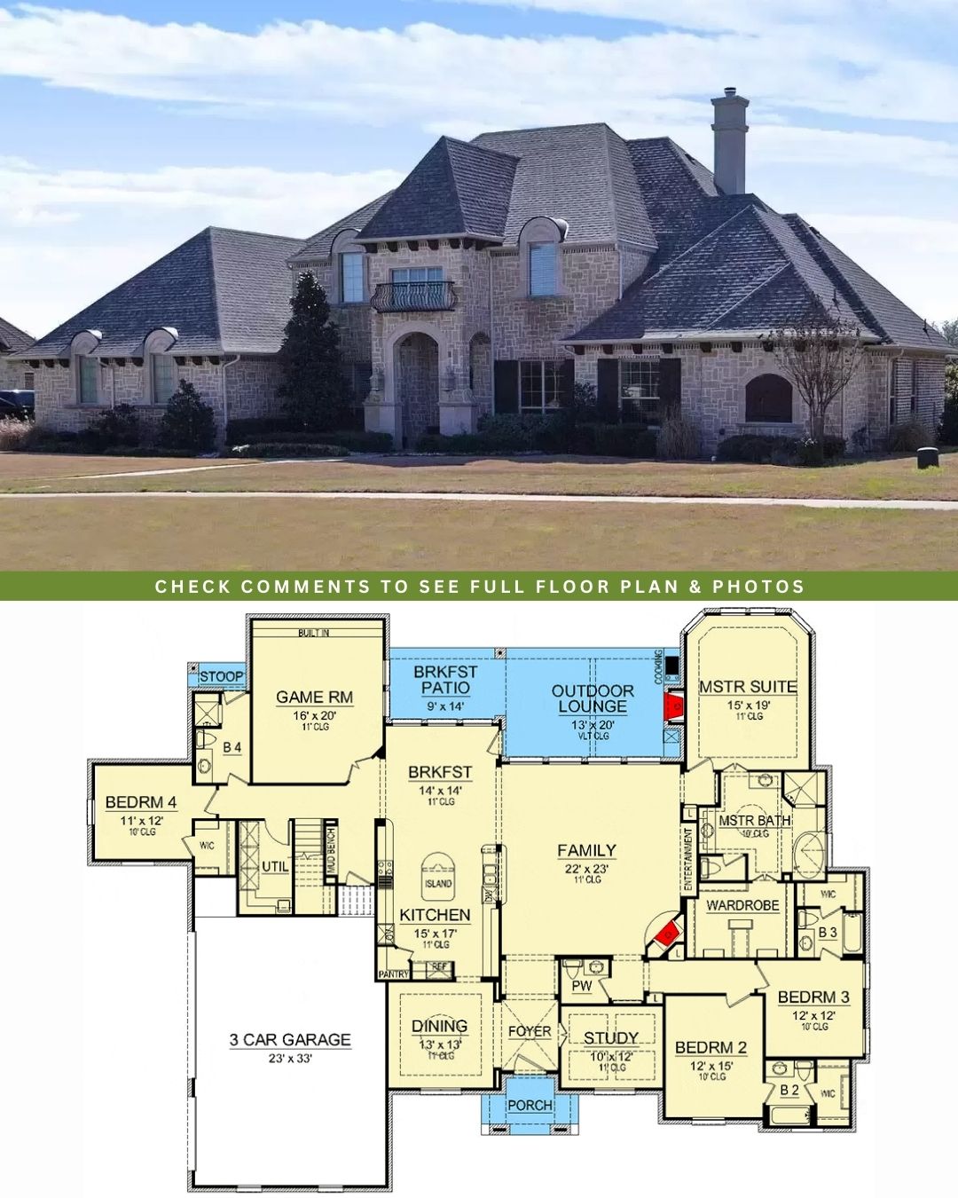 Stunning - See the design of this Stunning 4-Bed European Home Plan ...