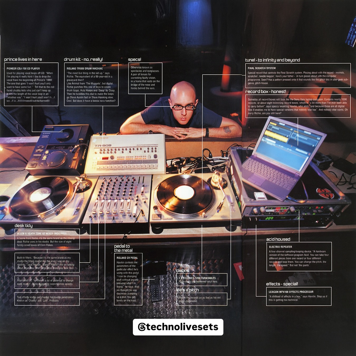 Richie Hawtin DJ setup in the 90s🦾