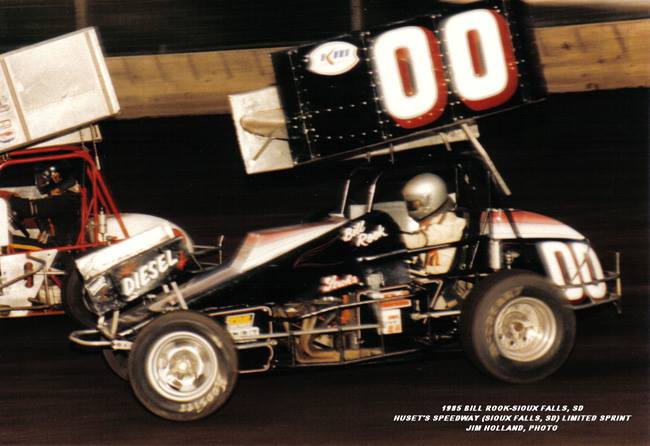 Sprint - 1985 - Huset's Speedway - Bill Rook #00 and Rick Dump #12 ...