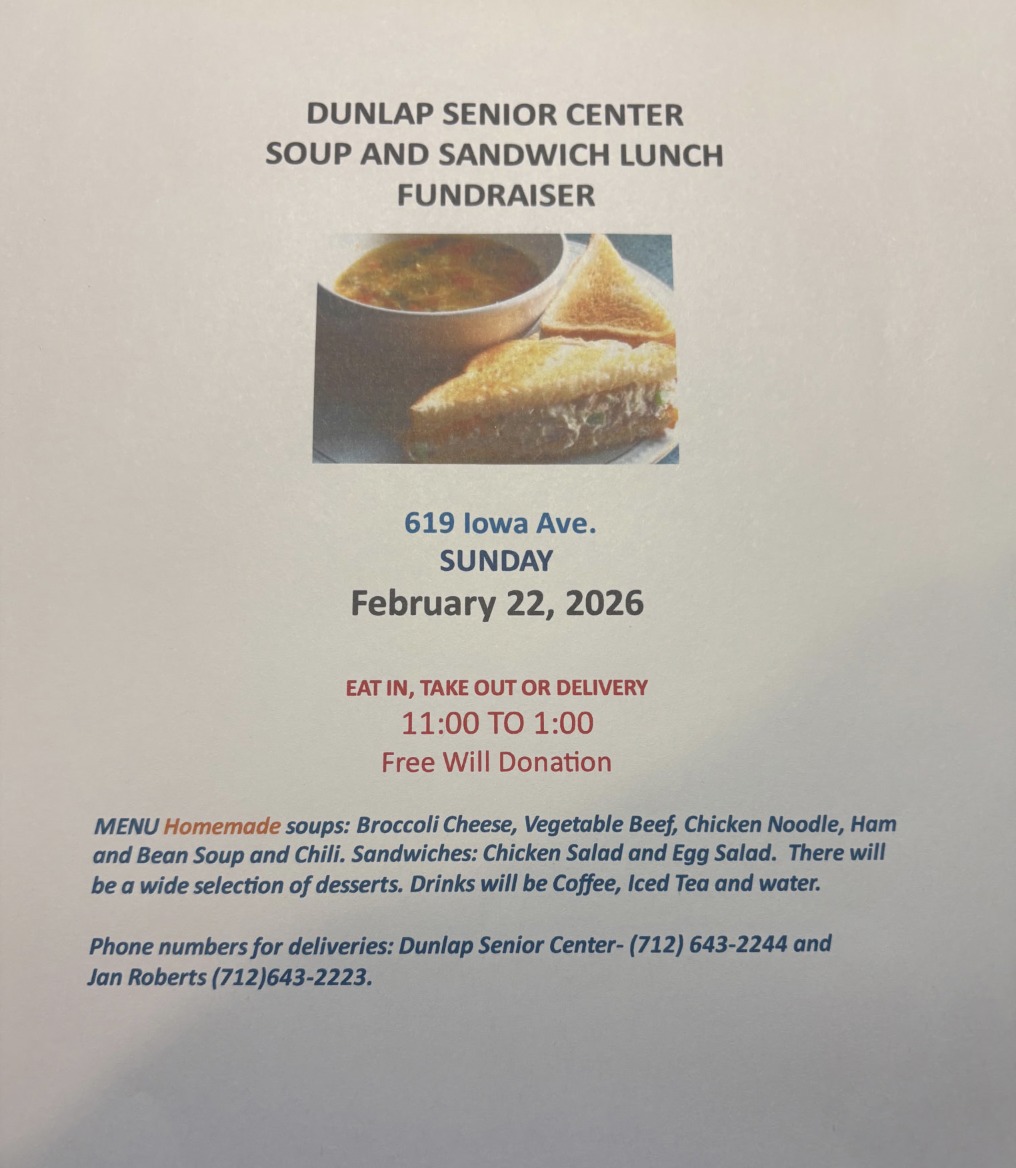 Dunlap - We're hosting our annual Dunlap Senior Center Soup and ...