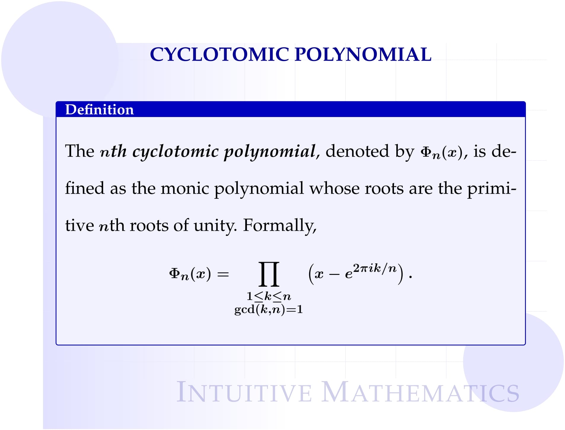Think about cyclotomic polynomial with large coefficient