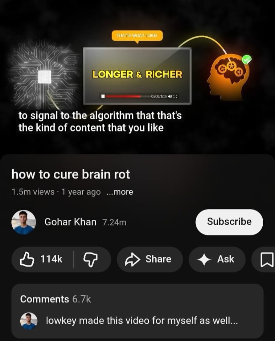 The AI - This guy literally explains how to recover from brain rot ...