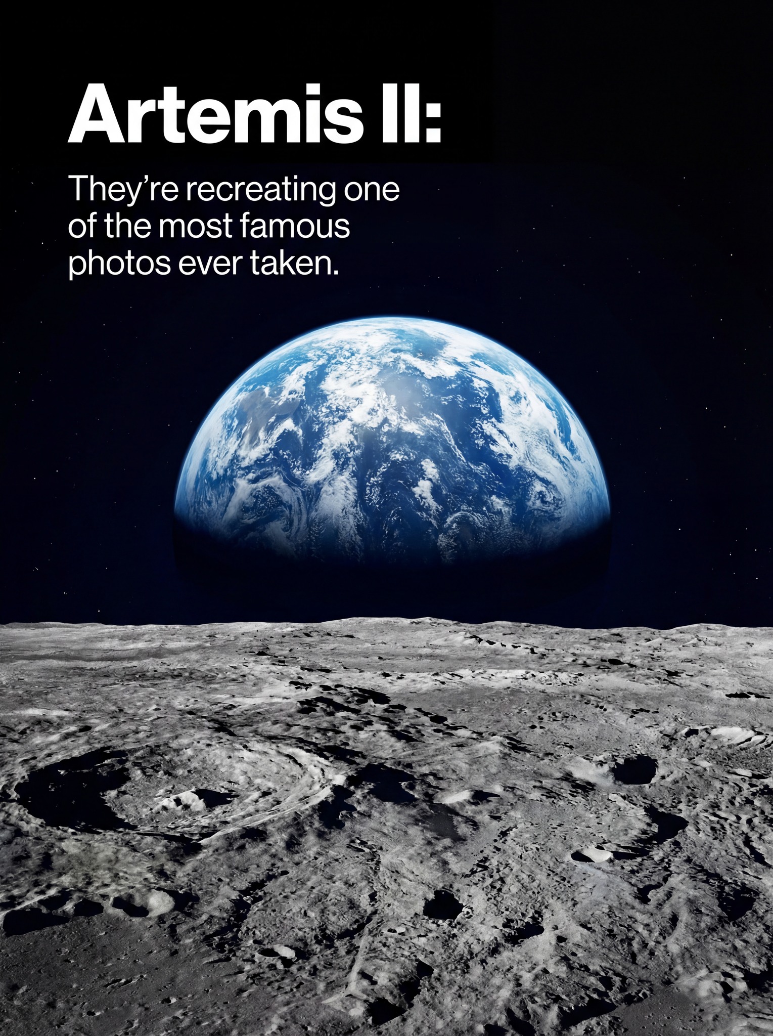 The photos, taken decades apart in 1968 and 2026, show Earth as it