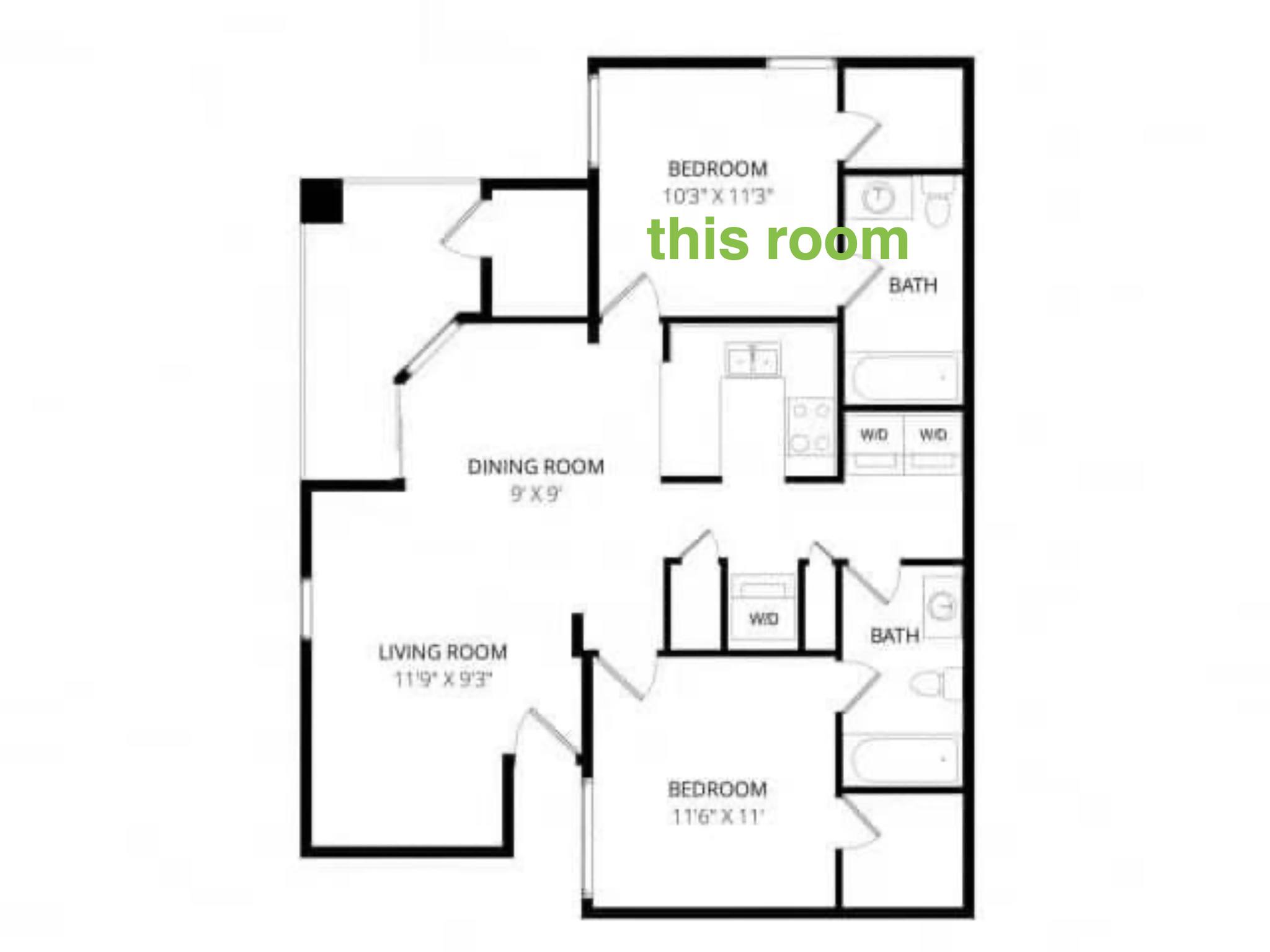 Looking for 2 roommates to share 3-bedroom ASU apartment
