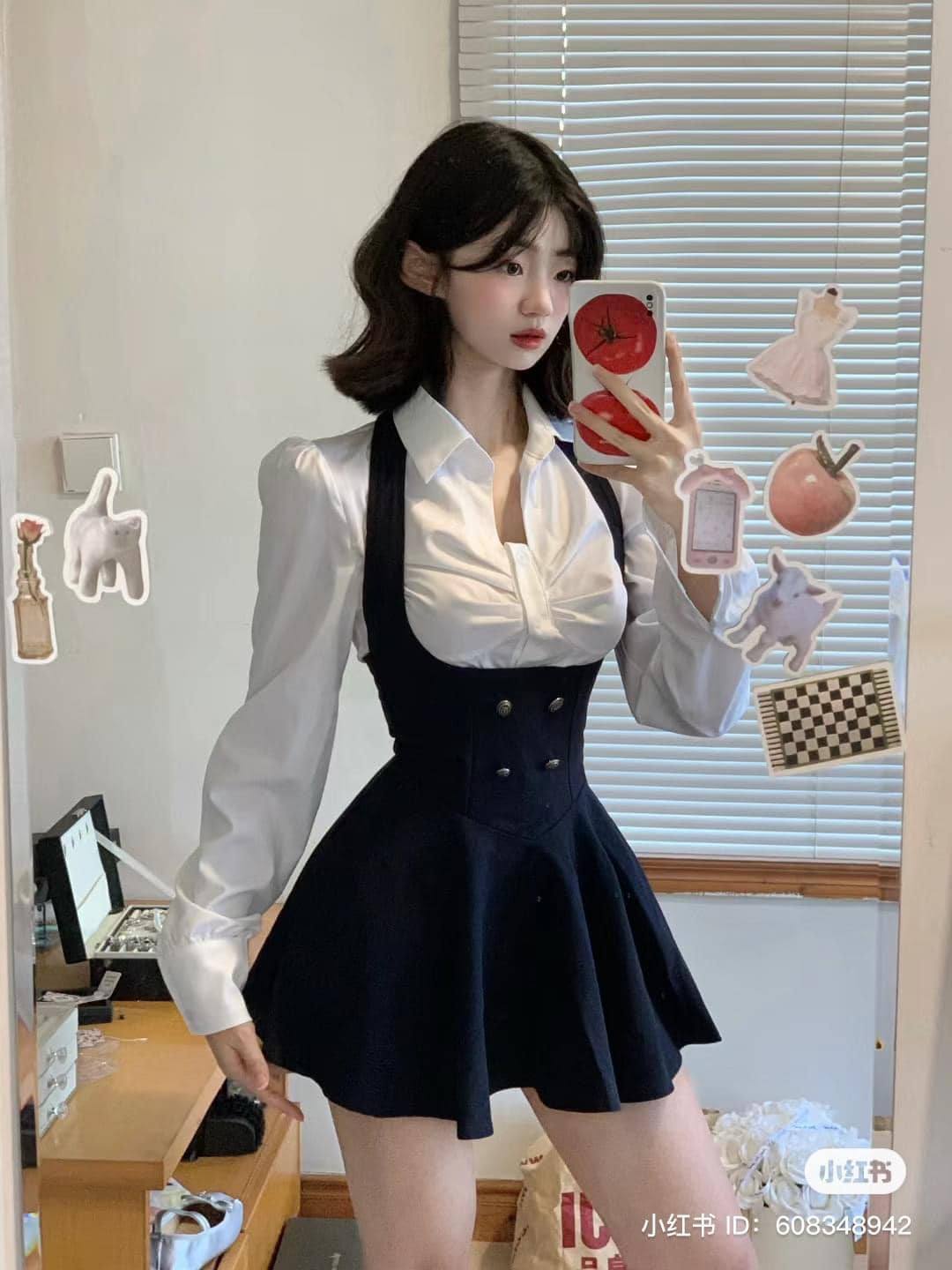Nhật Ký Meichan - xSet váy đen mix trắng siêu sang trọng 🖤... | Facebook