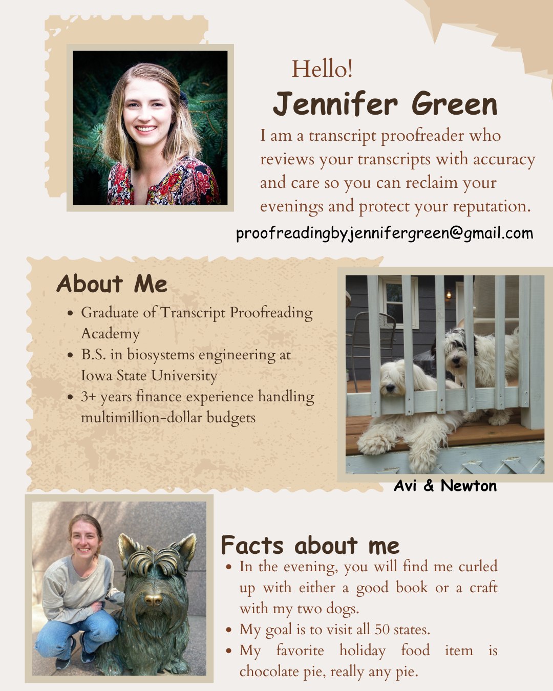 Proofreading by Jennifer Green
