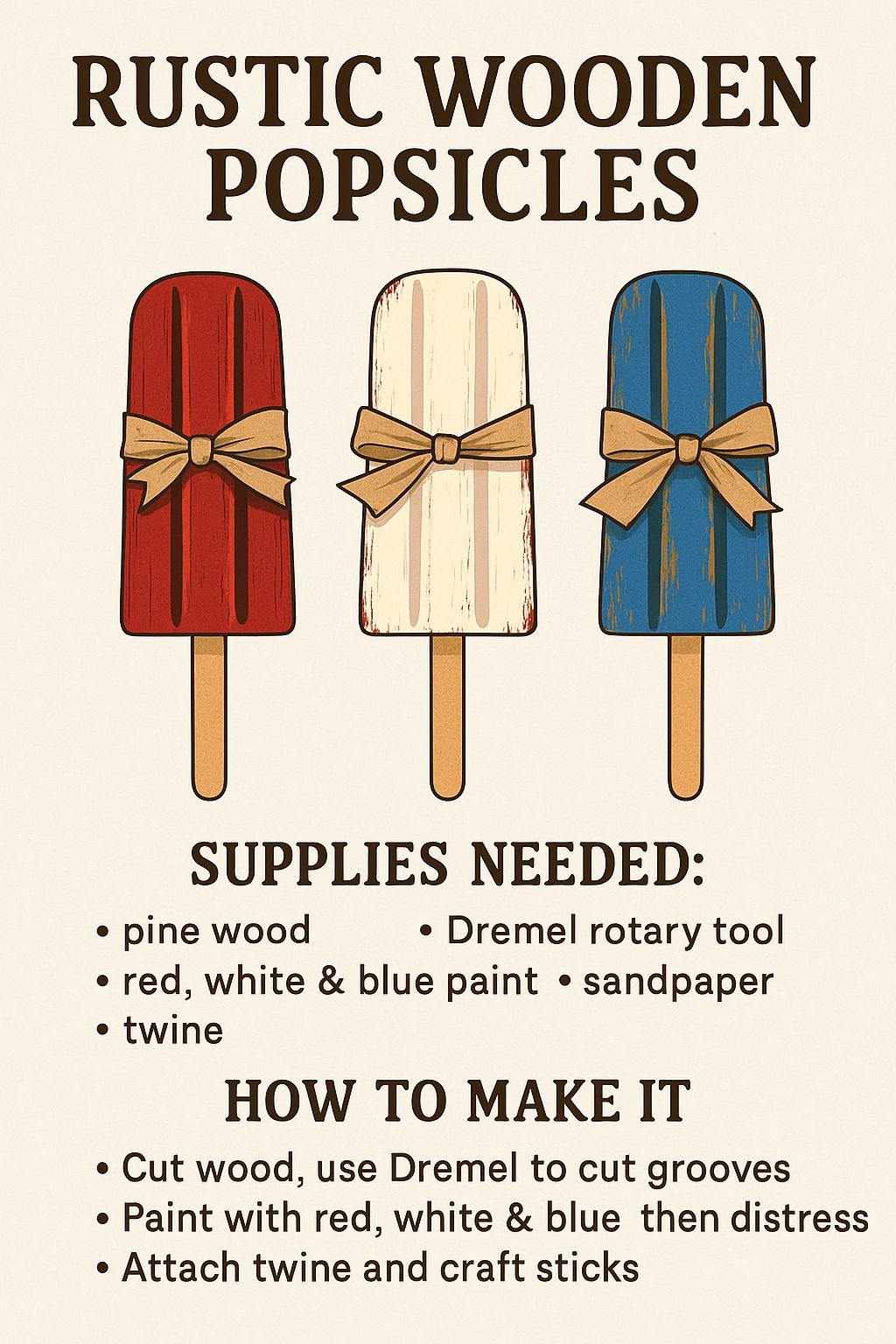 My - Red, white, blue, and twine? Popsicle perfection with a farmhouse ...