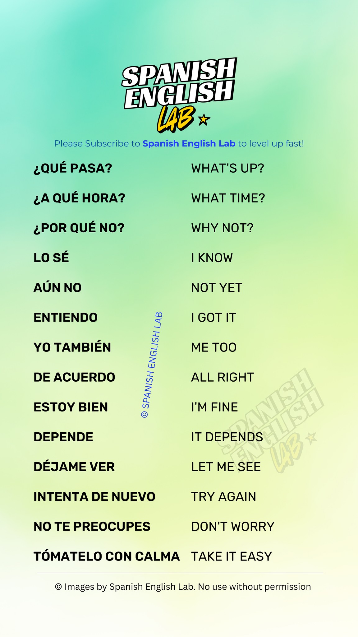 Spanish - Everyday Spanish phrases Please subscribe and level up ...
