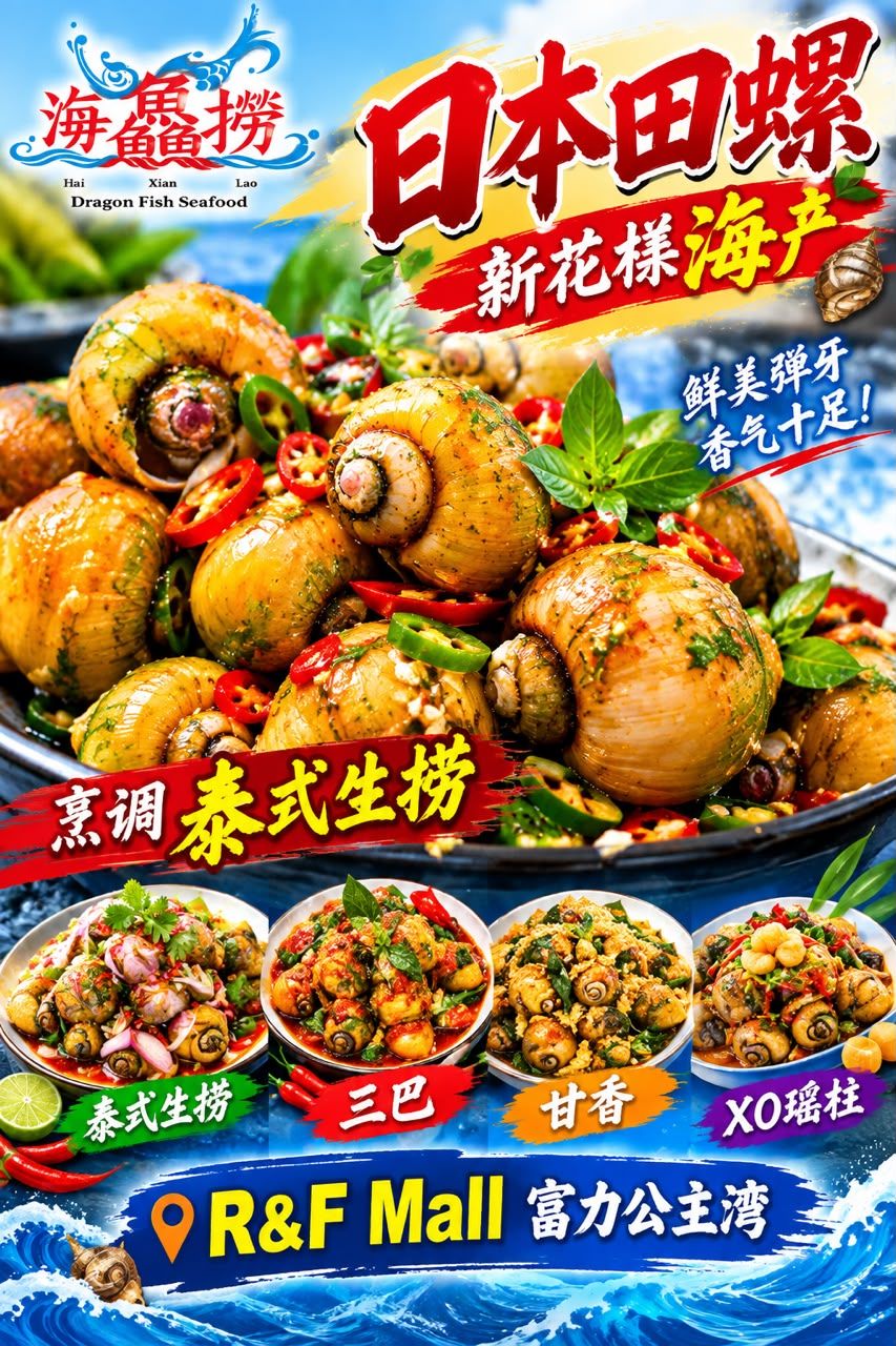 🐚 新花樣海產登場！日本田螺來啦！🔥 不是普通的田螺， 這次來點不