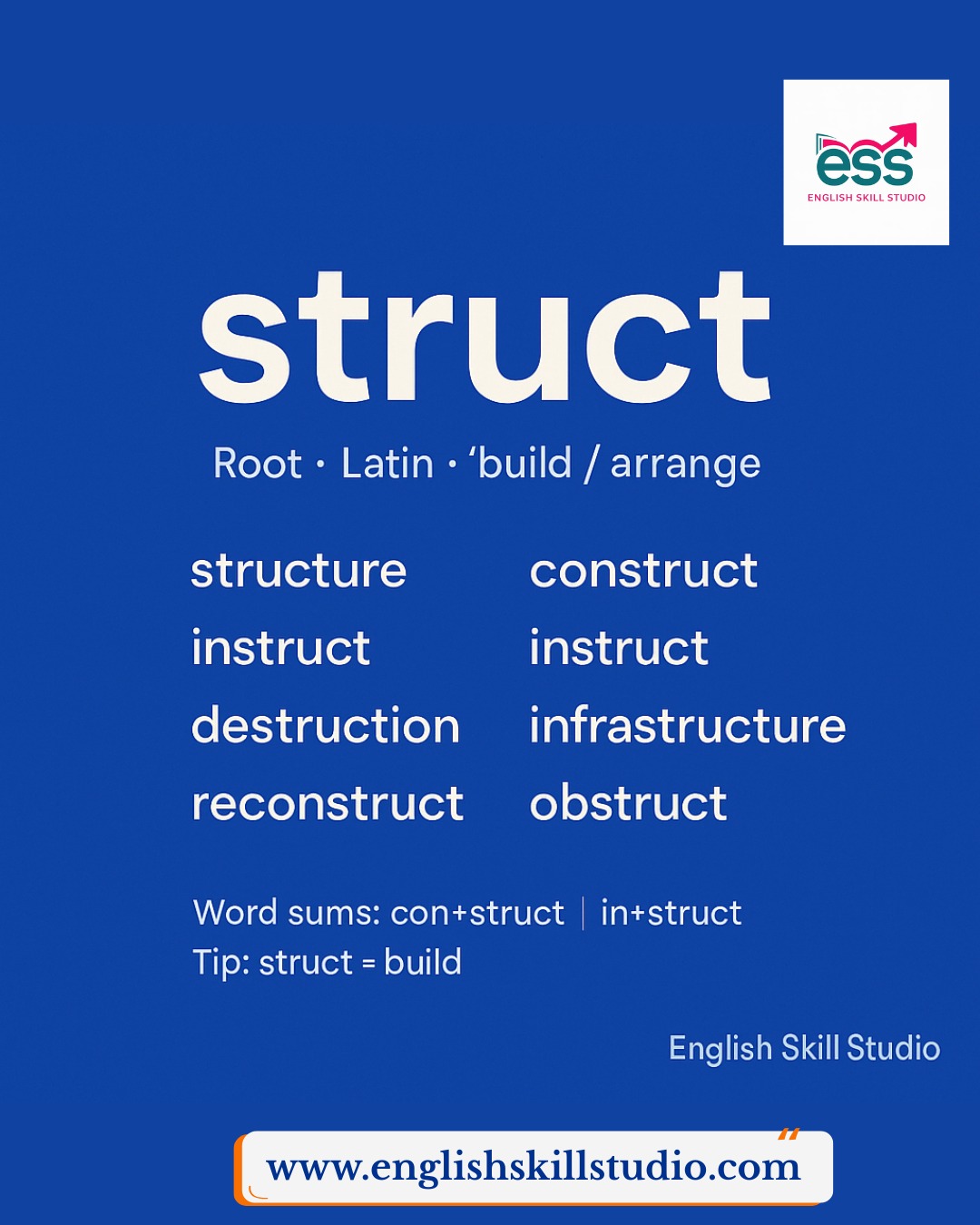Today’s root is struct, meaning... - English Skill Studio | Facebook