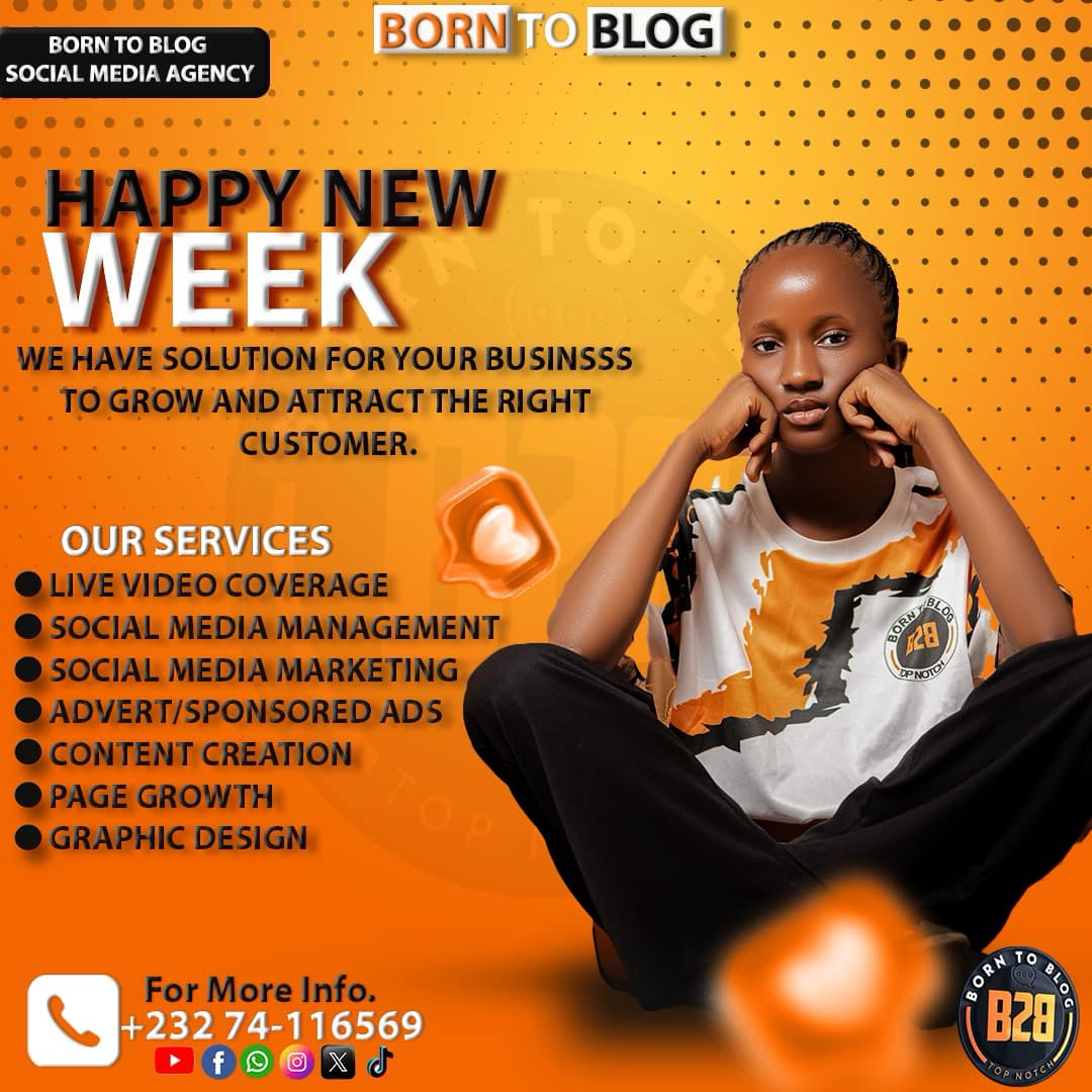 BORN - Happy New Week 👌🧡🤍🖤 Hire BORN 2 BLOG, We can help reach your ...