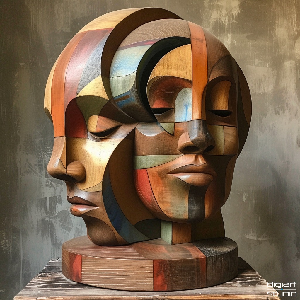 digiart.studio - Sculpture of Inconstancy in Cubism Style... | Facebook