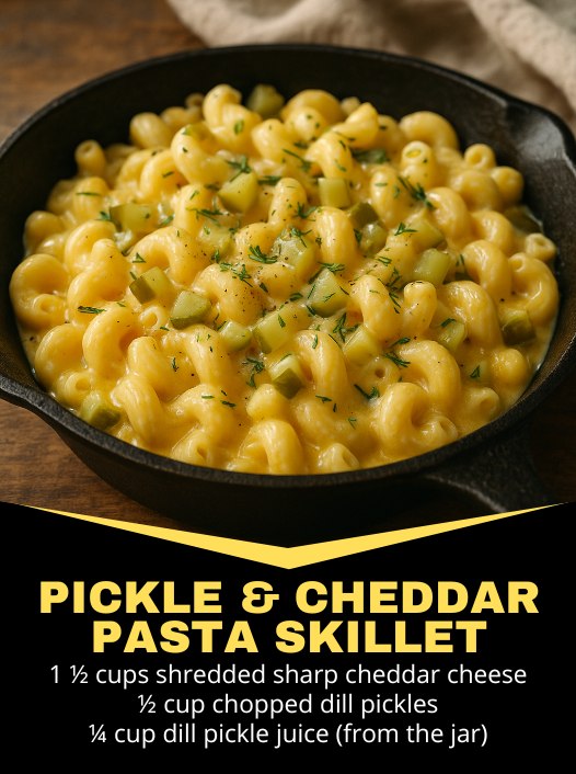 Spicy - Pickle & Cheddar Pasta Skillet – Creamy, Tangy, and One-Pan ...