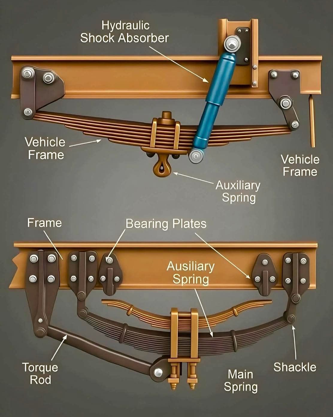 xiucheshimei - 📌 VEHICLE SUSPENSION SYSTEM (LEAF SPRING SUSPENSION) 🔹 A ...