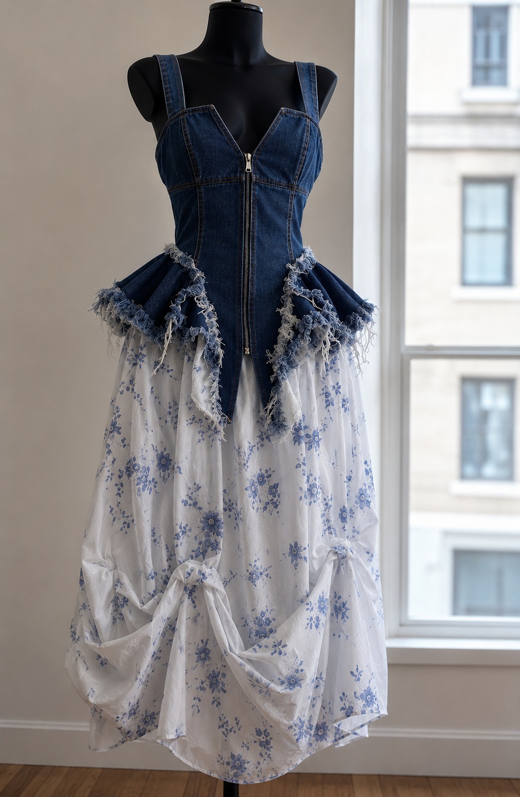 Step into summer with the Iris dress. Where sky blue denim meets dazzling strass. Perfect for those who crave a lighter, elevated denim look. #CycleJeans