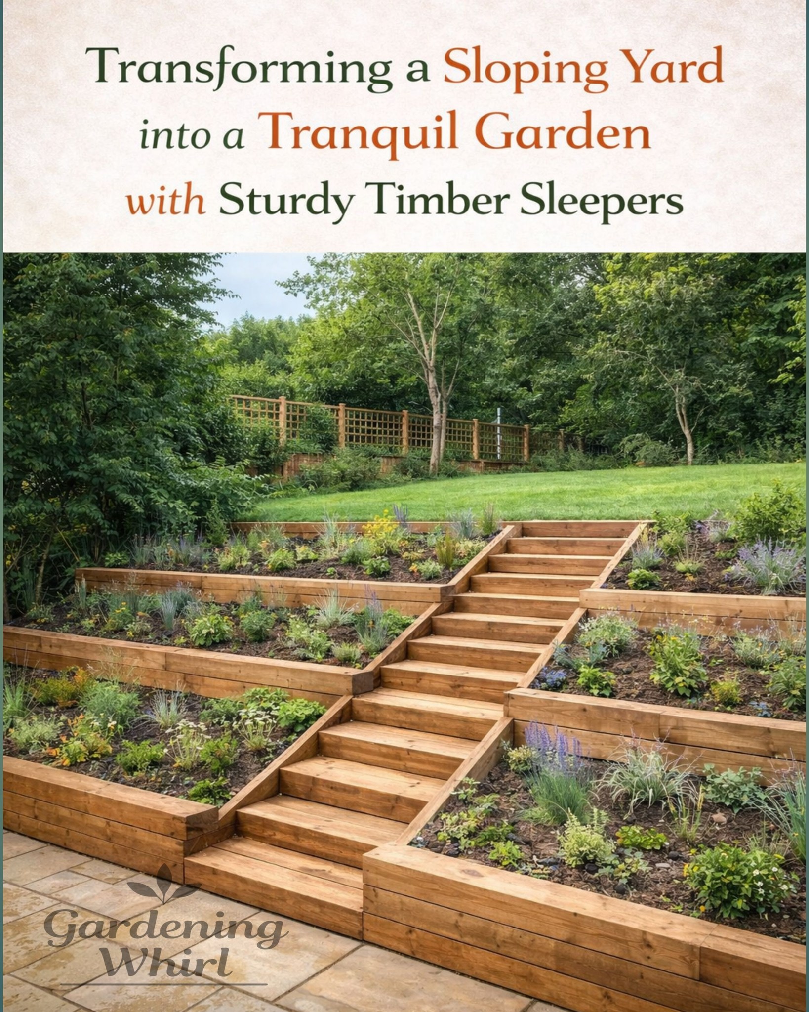 Gardening - How to Build a Terraced Garden on a Slope (Timber Sleeper ...