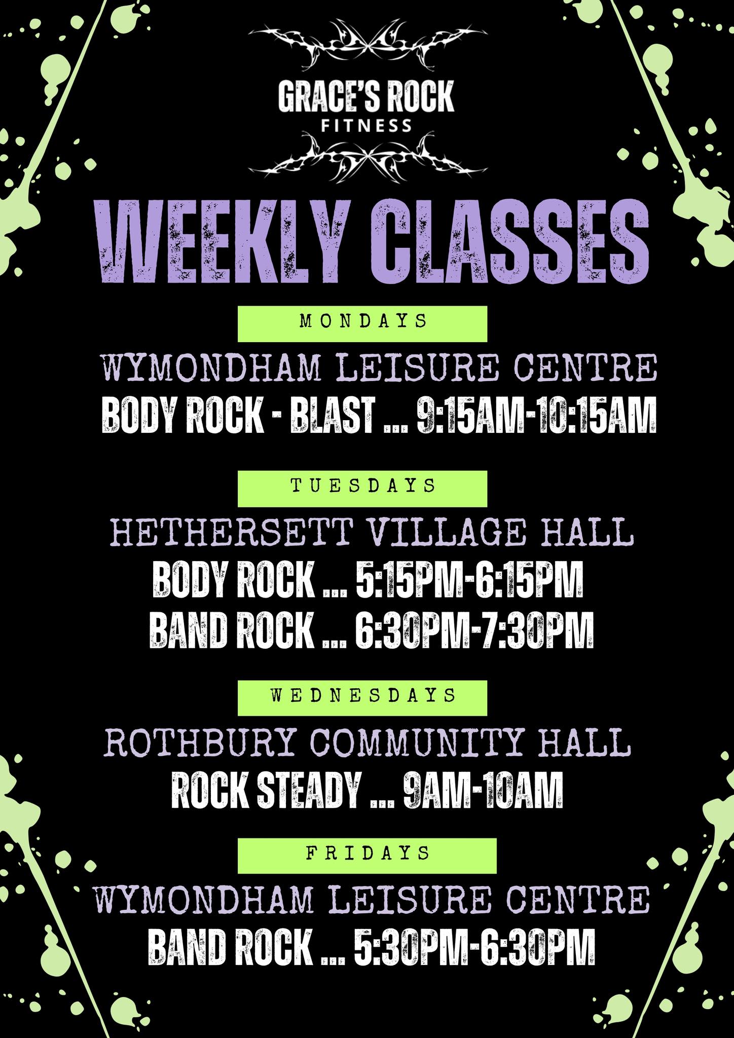 📢 Here is my updated weekly class... - Grace’s Rock Fitness | Facebook