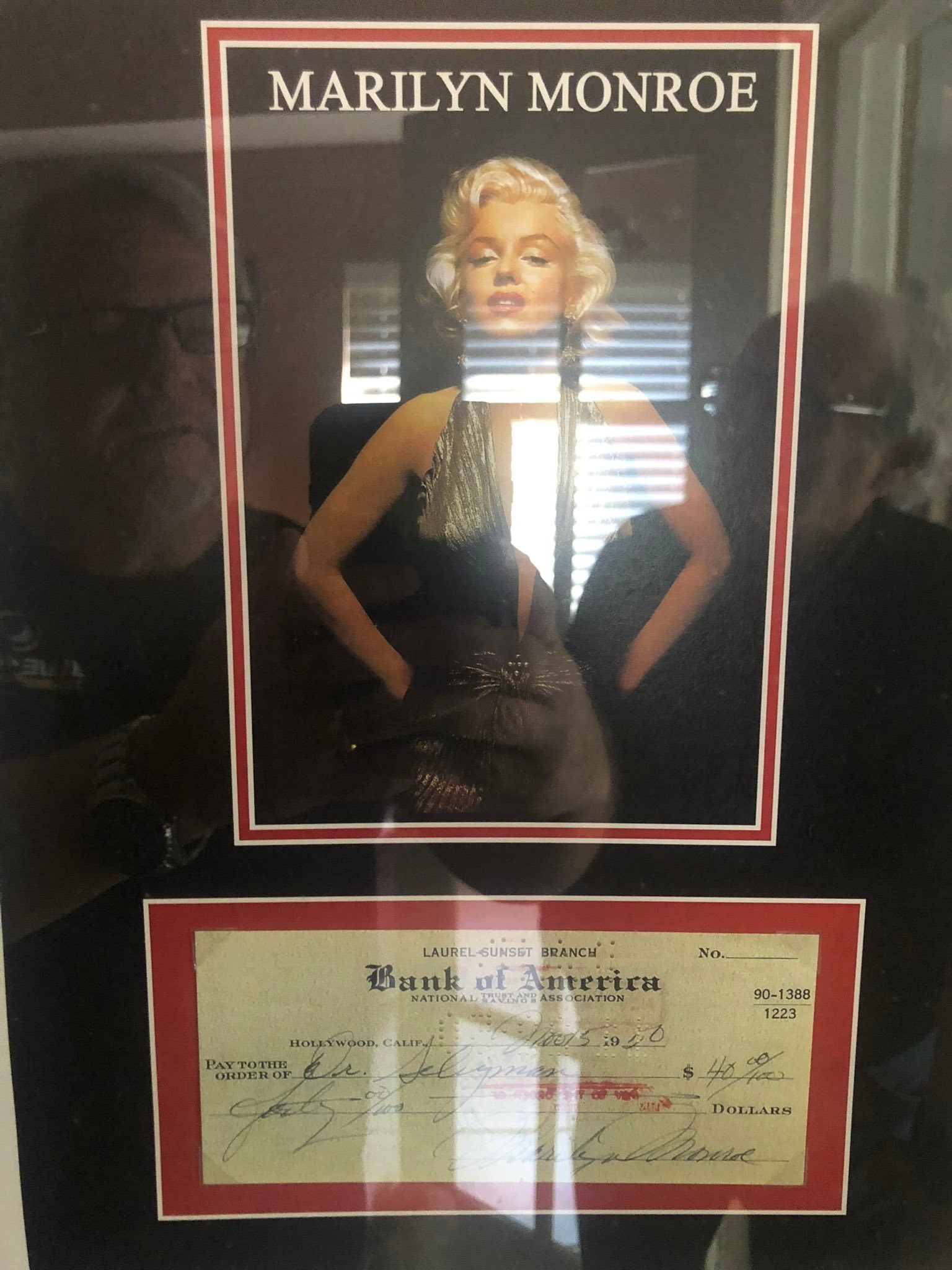 1950 signed Marilyn Monroe check for sale